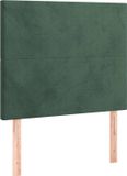VidaXL Hoofdeind & Voeteind Donkergroen 100x5x118/128 cm Polyester Hout