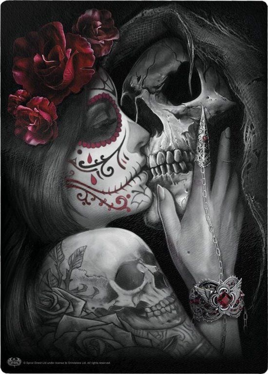 Spiral Dead Kiss Unisex Snijplank - meerkleurig