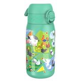 ION8 Lichtgewicht Stalen Kinderwaterfles, 400 ml/13 oz, Zonder Isolatie, Lekvrij, Makkelijk te Openen, Veilige Vergrendeling, Vaatwasserbestendig, Flipdop, Draaggreep, Duurzaam, Boerderijdieren