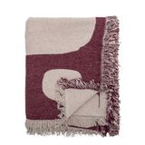 Bloomingville Olica plaid 160 x 130 cm Katoen Rood