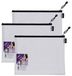 Snopake Foolscap Hoge Capaciteit EVA Mesh Zippa-Bag [Pack van 3] 360 x 275 mm - Transparant/Zwart [15839]