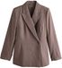 Next - Dames - N. Premium asymmetrische blazer van keperstof - Naturel