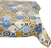 ANRO Tafelkleed Porto tegels Blauw Ovaal 180x140cm