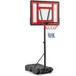 Coast Anneau de basket-ball réglable pour piscine – 165-185 cm de haut – Rouge – Support de basket-ball portable pour enfants, adolescents et adultes