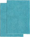 Merkloos / Sans marque Wan GmbH Badmat Anti-Slip av soft Chenille | Super absorberend en machinewasbaar | Te combineren als badmat set | Voor de badkamer, douche, bad of als WC mat | Turkoois - 50x80 cm (2 St)