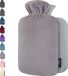 Warmwaterkruik Qomfor Warmwaterkruik met Fleece Hoes - 1,8 liter - Grijs