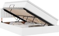 vidaXL Opbergbed met matras, puur wit, 140 x 200 cm, kunstleer