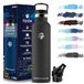 Grsta Sportdrinkfles, 1 liter, roestvrij staal, lekvrij, met rietje, thermosfles zonder BPA, voor fitness, outdoor, sport