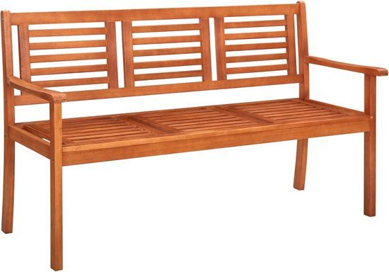 vidaXL Tuinbank 3-zits met kussen 150 cm massief eucalyptushout