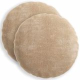 vidaXL - Kussensloop - 2 - st - HEERLEN - Taupe - Diam. - 30 - cm - Chenille - Stof