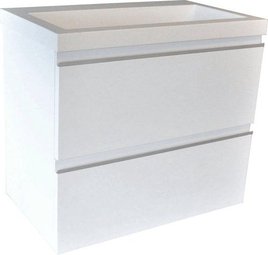 BMS Badmeubel Onderkast - Wit - 60x36cm - 2 Lades - Modern