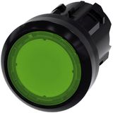 Siemens 3SU10010AD400AA0 3SU1001-0AD40-0AA0 Verlichte melder Kunststof frontring, Rond Knop Zwart, Groen 1 stuk(s)