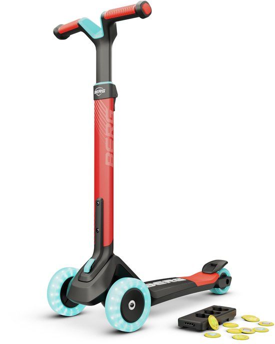 BERG Nexo Kinderstep - Rood - Opvouwbaar - LED wielen - 2-12 jaar