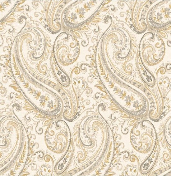 Dutch Wallcoverings vliesbehang Esme - linnen/zwart/beige