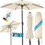 Kingsleeve Parasol 200cm - Beige - Rond - Met Zwengel en Kantelmechanisme