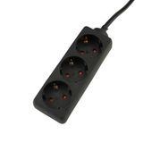 UNITEC Tafelcontactdoos 3-voudig, stekkerdoos, 1,4 m kabel, zwart