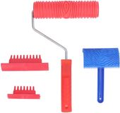Merkloos / Sans marque Houtnerf Schildergereedschap - Rolschildergereedschap - Wanddecoratie - Set met Handvat