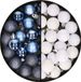 Cosy&Trendy Billiet - Vanlaere Kerstballen 40 stuks, 3 cm, Wit & Donkerblauw