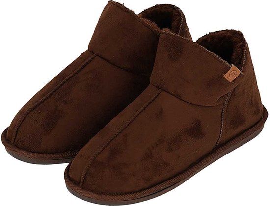 Apollo Sloffen Heren - Suede - Bruin - Maat 41/42 - Pantoffels heren