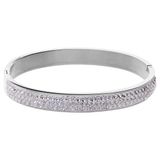 Lucardi - Dames Stalen bangle met kristal