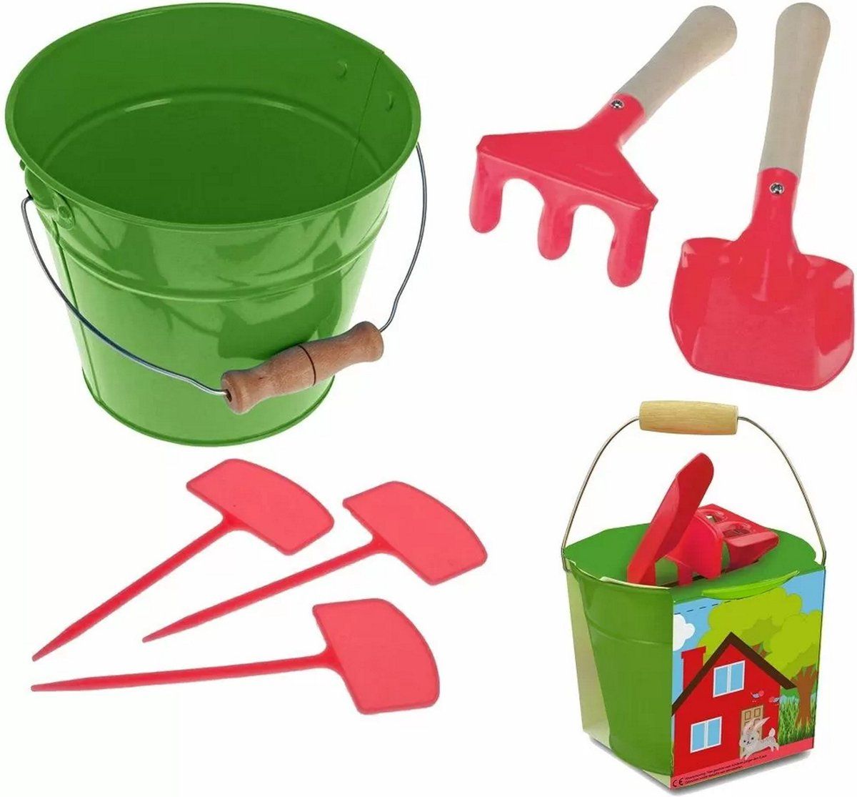 Talen Tools Emmertje met Mini Tuingereedschap - Leeuw & Konijn