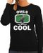 Bellatio Decorations Dieren uilen sweater zwart dames - owls are serious cool trui - cadeau sweater velduil/ uilen liefhebber L