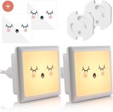 Nuvance Nachtlampje - 2 Stuks - Warm Wit Licht - Dimbaar - Met Dag en Nacht Sensor