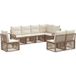 Maison Exclusive - Salon de jardin, 8 pièces, 8 places, beige, en résine tressée