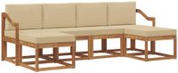 vidaXL - Bank loungeset - 6 zitplekken - Hout - Natuurlijk en beige