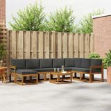 vidaXL - Hoek loungeset - Acacia hout - Natuurlijk en antraciet