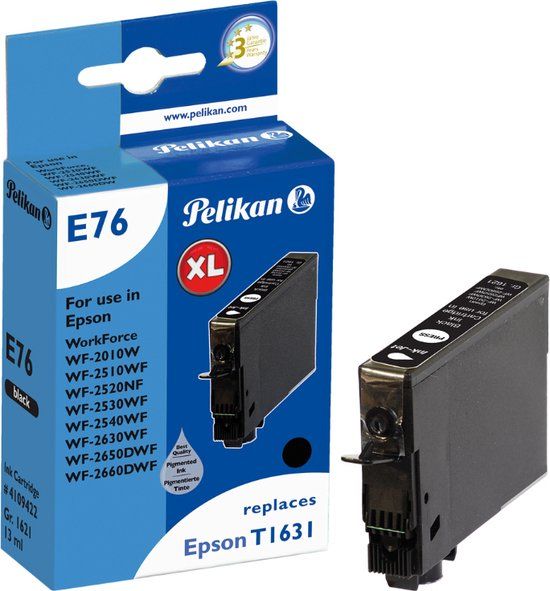 Pelikan E76 XL Zwart Inktcartridge