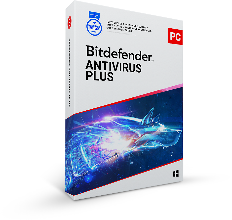 Bitdefender Antivirus Plus 2021 | 1PC | 1jaar | Windows 10, 8, 7