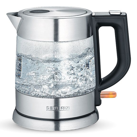 Severin WK 3468 Waterkoker - 1L - 2200W - Zwart/RVS/Transparant