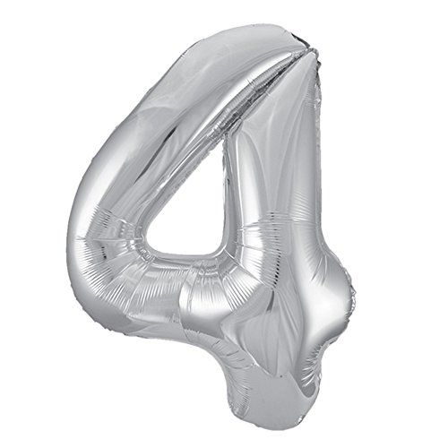 Unique 34" Silver Number 0 Foil Balloon