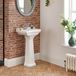 Richmond Lavabo 50cm x 35cm avec Colonne Classique à Hauteur Confort (1 trou de robinetterie)