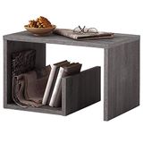 BAKAJI Salontafel met tijdschriftenplank, modern design, 59 x 36 x 38 cm, grijs