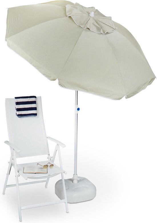 Relaxdays - parasol 180 cm - kantelbaar - in tafel - in parasolvoet - camping natuur Waarom is een <lt/>a href=https://www.bol.com/nl/i/-/N/13027/ target=_blank"<gt/>parasol<lt/>/a<gt/> onmisbaar in de tuin