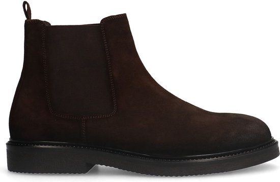 Manfield - Heren - Bruine suède chelsea boots - Maat 46