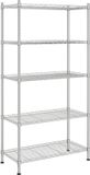 vidaXL Opbergrek 5-laags 250 kg 90x35x180 cm chroomkleurig
