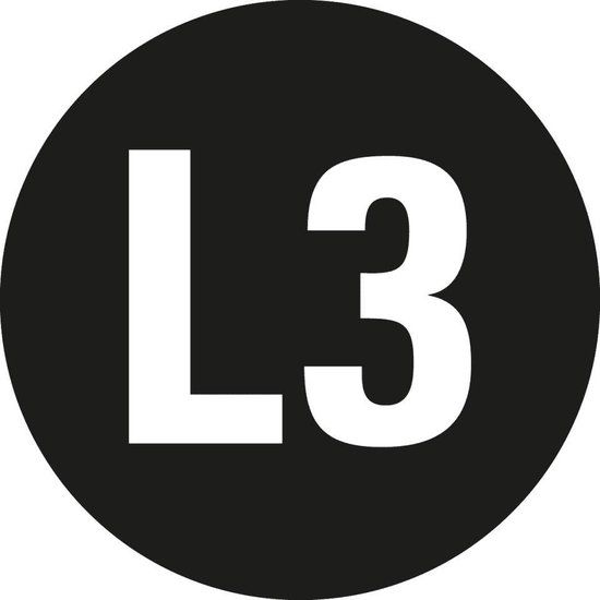 Merkloos / Sans marque Fase L3 geleider sticker - Zwart/Wit - 16mm - 20/vel