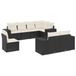 vidaXL 8-delige Loungeset met kussens, polyrattan, zwart