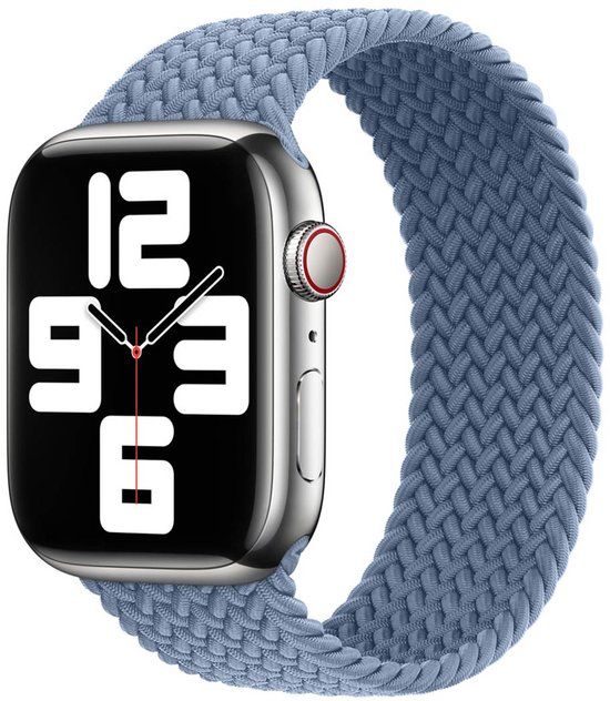 Apple Gevlochten solobandje voor de Apple Watch | 44/45/46/49 mm - Maat 6 - Slate Blue
