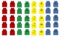 Softee Set 5 Trainingsvesten Genummerd 11-15 Rood Unisex