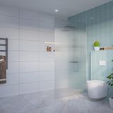 Fortifura Galeria Inloopdouche - ribbel - glas - 100x200cm - 8mm - nano - blind - inbouw profiel - helder geribbeld