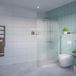 Fortifura Galeria Inloopdouche - ribbel - glas - 100x200cm - 8mm - nano - blind - inbouw profiel - helder geribbeld