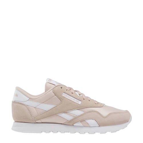 Reebok CLASSIC NYLON Dames Sneakers - Zand/Roze - Maat 40,5
