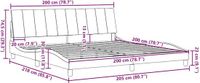 vidaXL Bedframe Hanko Stof Taupe 200x200 cm