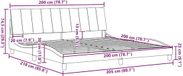 vidaXL Bedframe Hanko Stof Taupe 200x200 cm