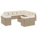 vidaXL 13-delige Loungeset met kussens, polyrattan, beige