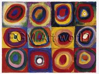 Your Decoration B.V. Impression d'art Wassily Kandinsky - Farbstudie Quadrate 120x90cm
